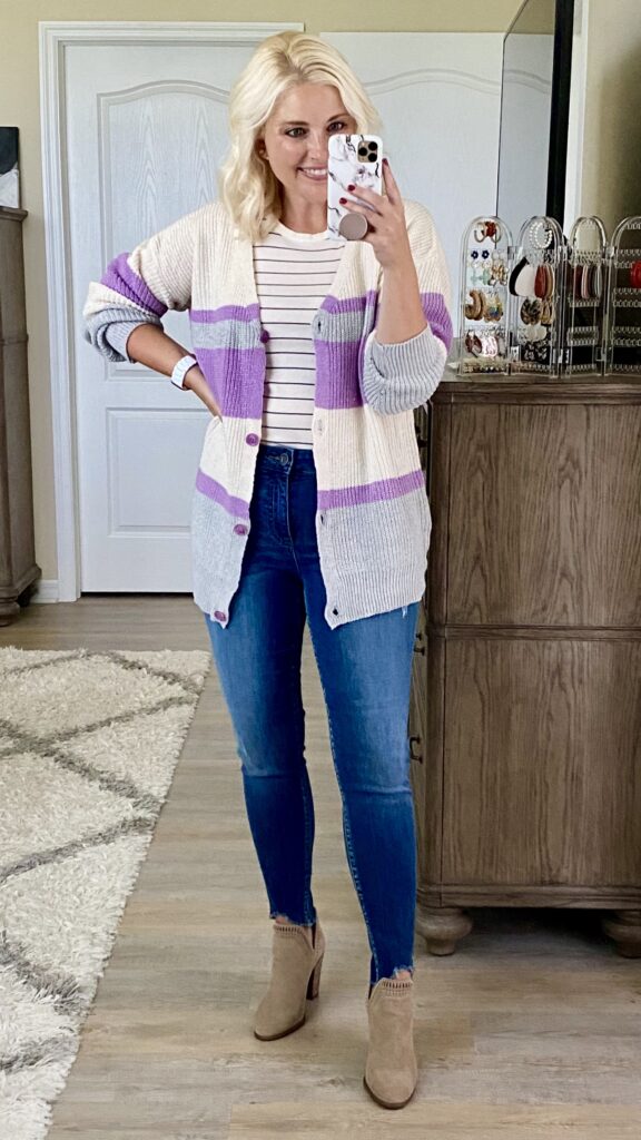 Amazon colorblock oversized cardigan