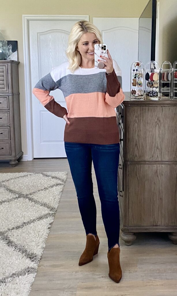 Amazon colorblock sweater