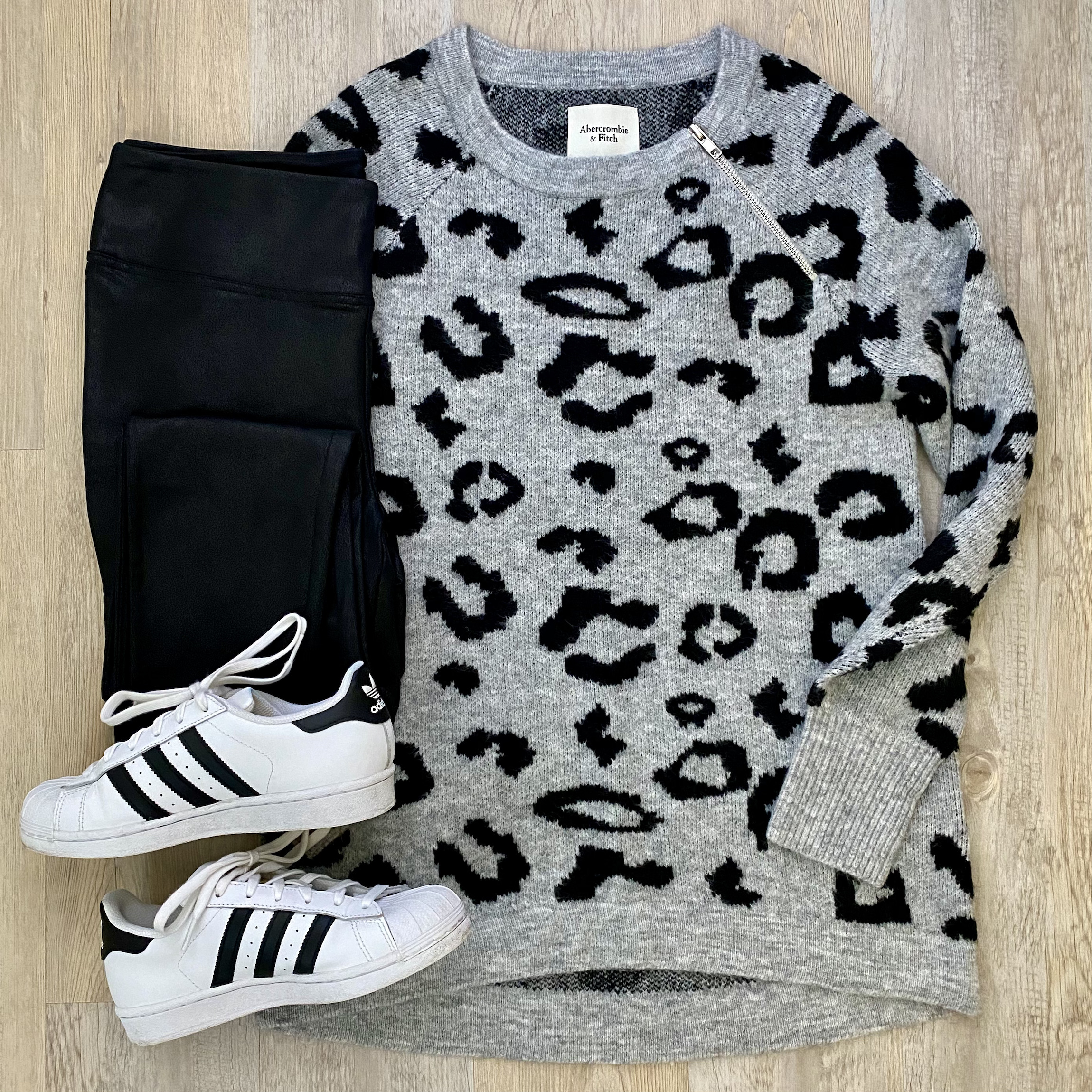 Abercrombie leopard zip sweater