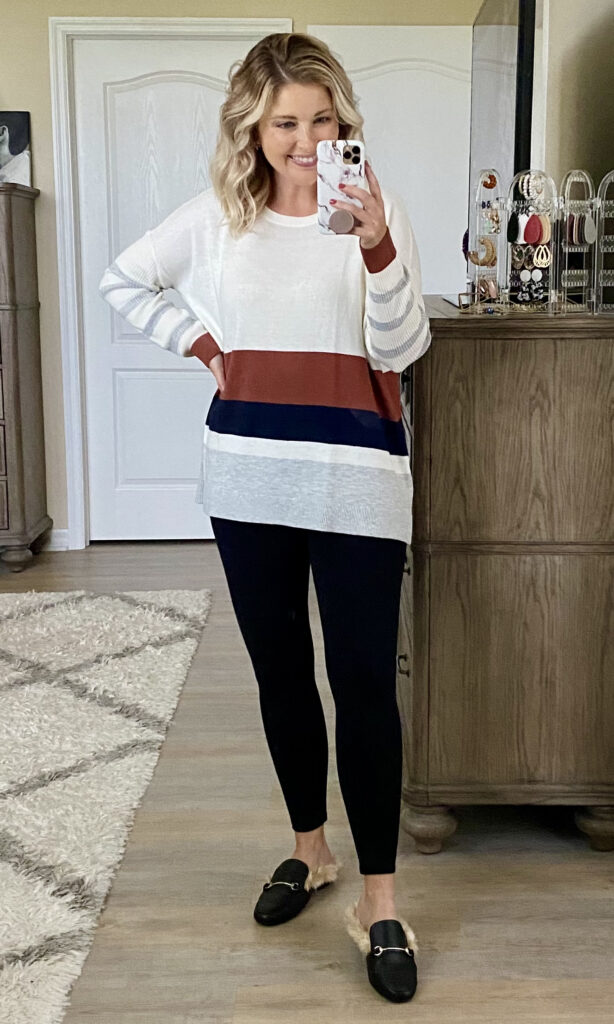 LOFT striped tunic sweater