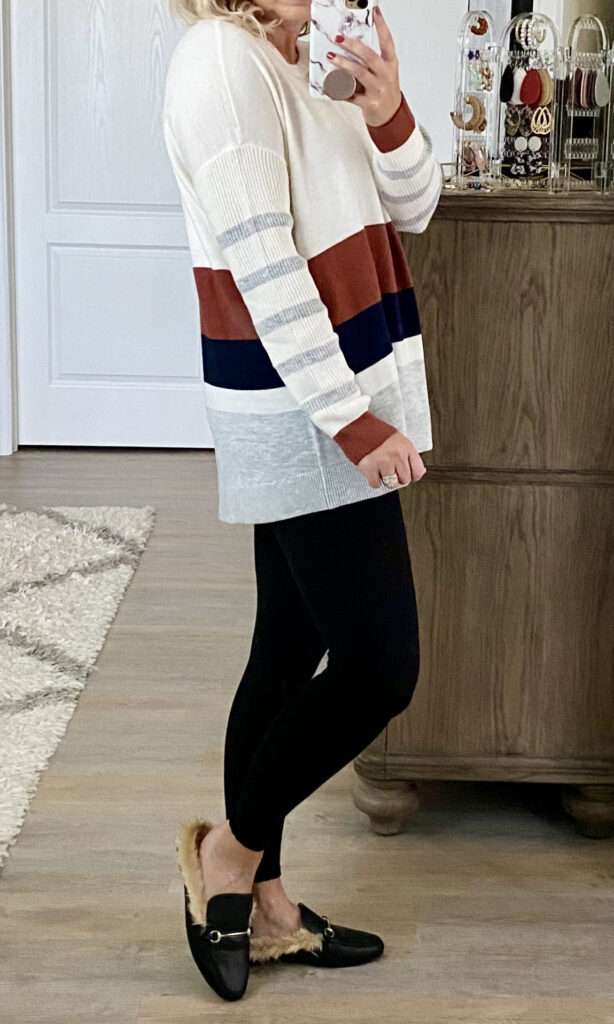 LOFT striped tunic sweater