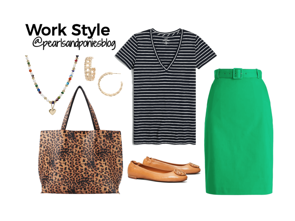 J.Crew Factor pencil skirt, J.Crew Factory striped tee