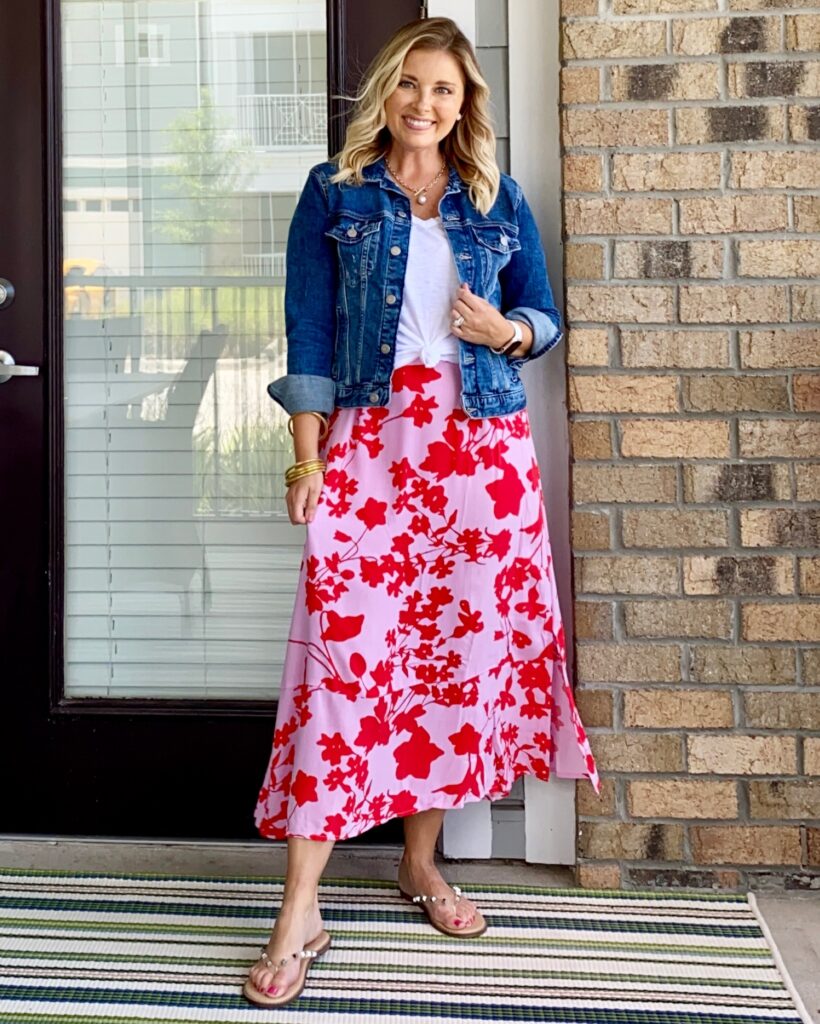 Candace Cameron-Bure woven midi skirt