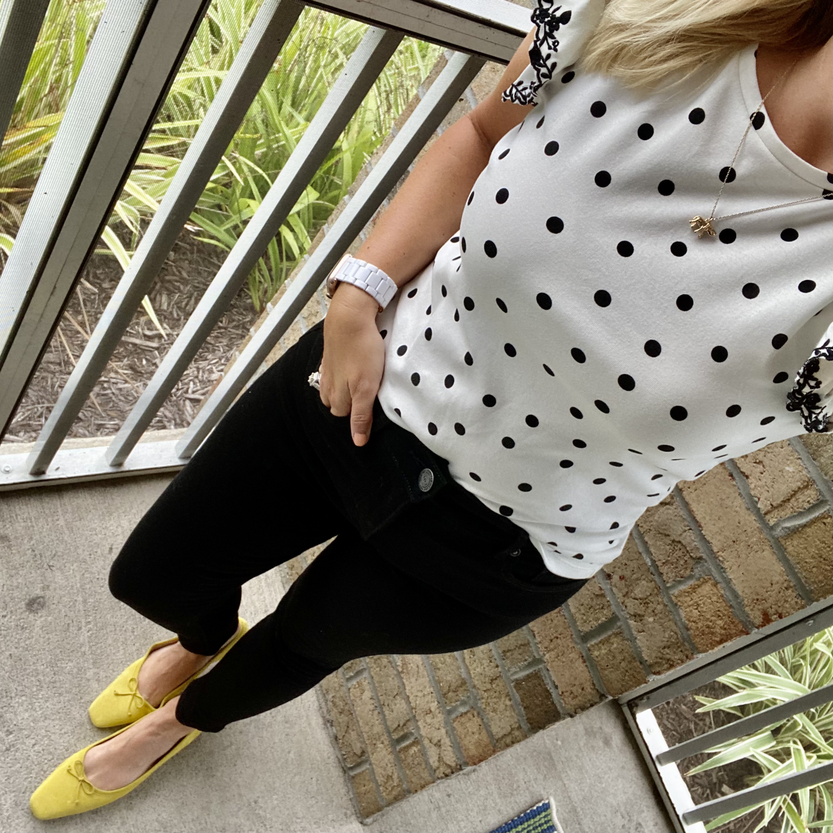 Ann Taylor dotted top, Ann Taylor flats