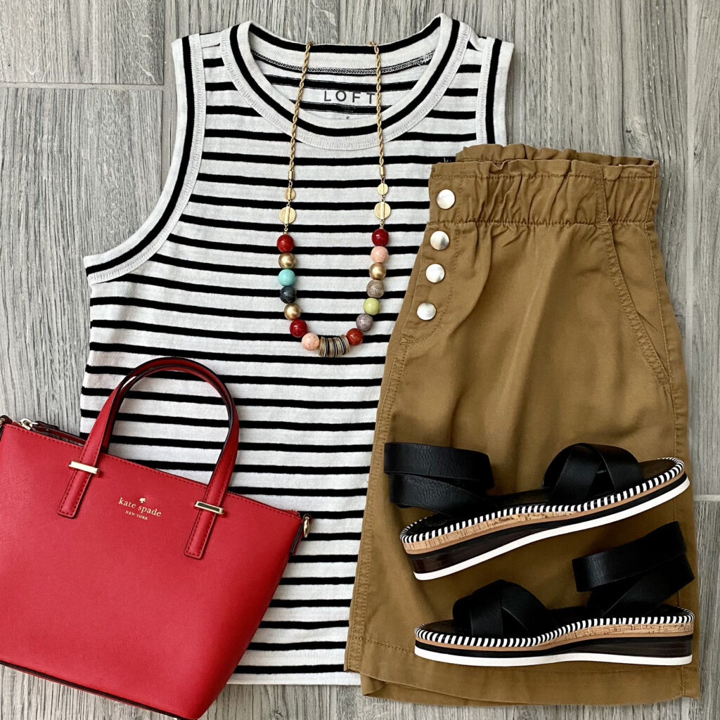 LOFT striped tank top, LOFT skirt