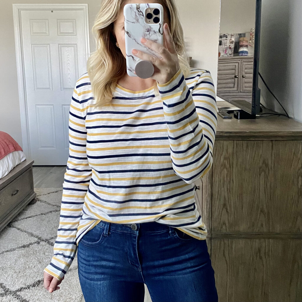 Caslon striped long sleeve tee