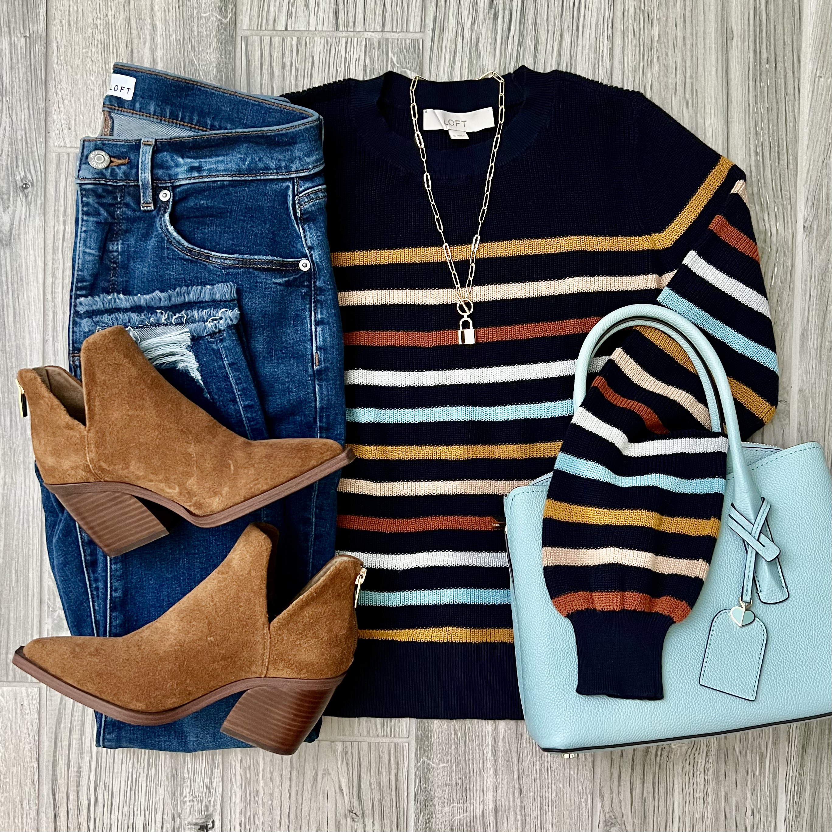 LOFT striped sweater